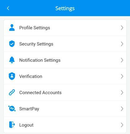 Menu Connected Accounts di Settings DANA