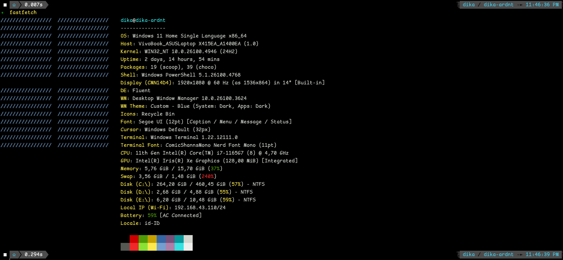 Fastfetch on Windows Fastfetch